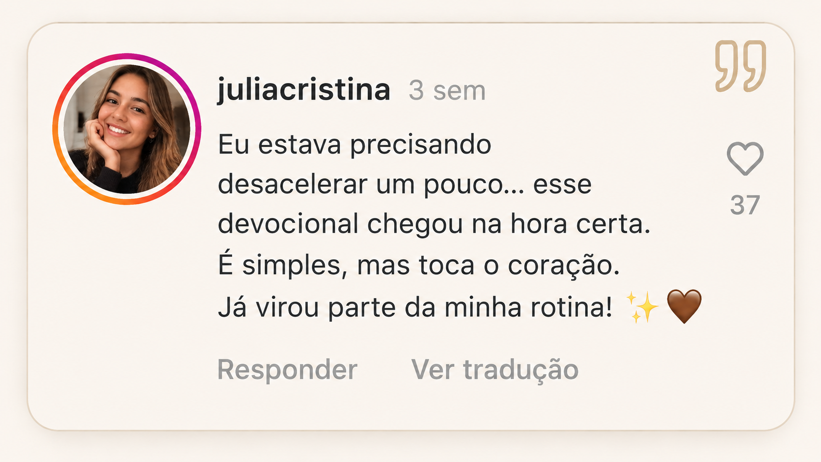 Depoimento de cliente do Café com Jesus